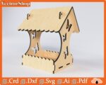 Casita de pájaro para corte láser | Archivos vectoriales para corte láser - Imagen 5