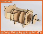 Cajón de Chancho para Corte Láser CNC - Diseño con Compartimiento de Alcancía y Archivos de Corte - Imagen 6