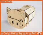 Cajón de Chancho para Corte Láser CNC - Diseño con Compartimiento de Alcancía y Archivos de Corte - Imagen 5