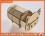 Cajón de Chancho para Corte Láser CNC - Diseño con Compartimiento de Alcancía y Archivos de Corte - Imagen 2