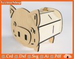 Cajón de Chancho para Corte Láser CNC - Diseño con Compartimiento de Alcancía y Archivos de Corte - Imagen 3