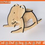 Elefante Balancín de Madera para Cortadora Láser CNC - Juguete Infantil Creativo y Educativo