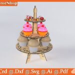 Soporte Decorativo de Corte Láser para Cupcakes y Pasteles - Torre de París Elegante