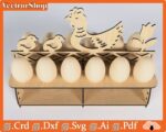 Soporte para Huevos de Gallina Ponedora - Vectores CNC para Corte Láser en Cocina