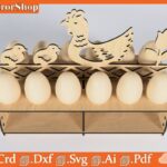 Soporte para Huevos de Gallina Ponedora - Vectores CNC para Corte Láser en Cocina