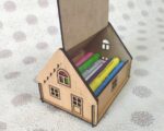 Caja en forma de casa para corte láser CNC - Mini modelo decorativo personalizable - Imagen 5