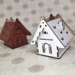 Casa de Navidad con Diseño para Corte CNC Láser - Plantilla Decorativa Personalizable