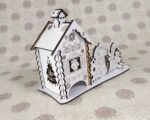 Casita de Navidad decorativa para hogar, arte CNC láser personalizado y festivo
