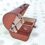 Caja cilindro de madera para corte láser | Baúl personalizado CNC para almacenamiento decorativo