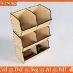 Caja de encaje vertical para corte láser - Vectores CNC personalizables y fáciles de usar