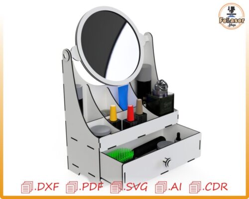 Organizador de Maquillaje Personalizado para Corte Láser - Diseño Moderno y Funcional