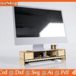 Organizador de Mesa para Monitor - Corte Láser Personalizado y Diseño Moderno