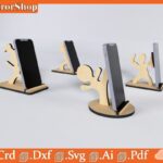Soporte de Celular de Madera para Corte Láser – Diseño CNC Personalizado para iPhone y Otros Modelos