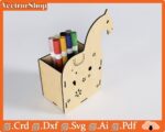 Portalápices Caballo para Corte Láser CNC - Organizador Creativo de Escritorio Personalizado