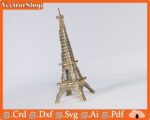 Rompecabezas 3D Torre Eiffel para Corte Láser CNC - Archivos Personalizables Descargables - Imagen 4