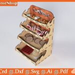 Planos CNC láser para estante de mesa estilo fuego - Decoración moderna única y creativa