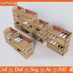 Estantería de zapatos de corte láser personalizada para almacenamiento en dormitorio