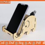 Soporte de Celular Elefante de Madera - Elegante Phone Holder para iPhone y Smartphones