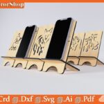 Soporte para celular personalizable en formato vectorial para corte láser CNC - Fácil de usar