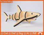 Vector de tiburón para corte láser y CNC - Archivos de diseño para proyectos de animales