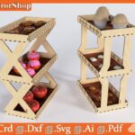 Estantería escalonada de 3 pisos para corte láser - Organizador moderno y funcional