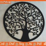 Arbol de la Vida Vector para Corte Laser CNC - Plantilla Artesanal Circular y Decorativa