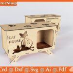 Casa de gato y perro para corte láser | Hogar ideal para mascotas personalizadas