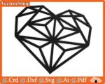 Corazón Geométrico para Corte CNC Láser - Diseño Creativo para Decoración y Manualidades - Imagen 3