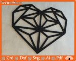 Corazón Geométrico para Corte CNC Láser - Diseño Creativo para Decoración y Manualidades