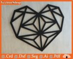 Corazón Geométrico para Corte CNC Láser - Diseño Creativo para Decoración y Manualidades - Imagen 2