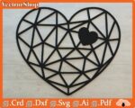 Siluetas Geométricas de Corazones para Corte CNC Láser - Vectores de Amor Personalizados