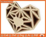 Corazón geométrico multicapas para corte láser - Decoración romántica y recuerdo de pared único - Imagen 5