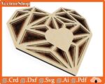 Corazón geométrico multicapas para corte láser - Decoración romántica y recuerdo de pared único - Imagen 4