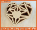 Corazón geométrico multicapas para corte láser - Decoración romántica y recuerdo de pared único - Imagen 2