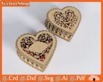 Caja de amor en forma de corazón para corte láser CNC - Diseño exclusivo y personalizable - Imagen 3