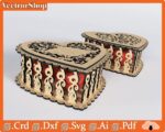 Caja de amor en forma de corazón para corte láser CNC - Diseño exclusivo y personalizable - Imagen 2