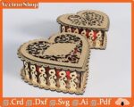 Caja de amor en forma de corazón para corte láser CNC - Diseño exclusivo y personalizable