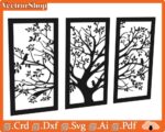 Cuadros de pared decorativos láser con diseño de árbol - Archivos para corte y decoración interior - Imagen 5