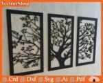 Cuadros de pared decorativos láser con diseño de árbol - Archivos para corte y decoración interior - Imagen 3