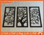 Cuadros de pared decorativos láser con diseño de árbol - Archivos para corte y decoración interior - Imagen 2