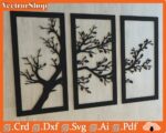 Árbol decorativo de pared - Arte CNC láser para decoración moderna y personalizada