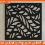 Cuadrado de Hojas Decorativas para Corte Láser - Archivos SVG DXF CDR para Pared