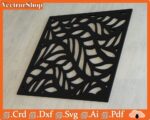 Cuadrado de Hojas Decorativas para Corte Láser - Archivos SVG DXF CDR para Pared - Imagen 2