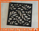 Cuadrado de Hojas Decorativas para Corte Láser - Archivos SVG DXF CDR para Pared - Imagen 3