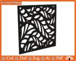 Cuadrado de Hojas Decorativas para Corte Láser - Archivos SVG DXF CDR para Pared - Imagen 5