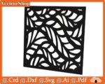 Cuadrado de Hojas Decorativas para Corte Láser - Archivos SVG DXF CDR para Pared - Imagen 6