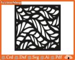 Cuadrado de Hojas Decorativas para Corte Láser - Archivos SVG DXF CDR para Pared - Imagen 4