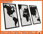 Plantilla de Corte Láser del Mapa del Mundo - Archivo CNC para Decoración y Proyectos Creativos - Imagen 3