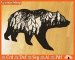 Oso Vector CNC para Decoración de Pared - Archivo Láser para Oficina y Hogar
