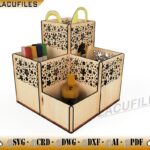 Soporte de lapiceros decorativo con flores para corte láser - Personaliza tu espacio de trabajo